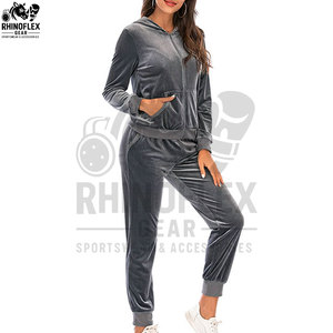 Women's Tracksuit Sweatsuit Girls 100% Cotton Velour <b>Velvet</b> Nylon Custom Windbreaker Tracksuit Sets Tracksuits Set For Women - Product Image 5