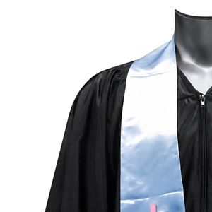 Étole de graduation en satin pour homme Jack & Jill avec lettres d'organisation, bleu clair, pour cérémonies et événements, vente en gros - Product Image 3