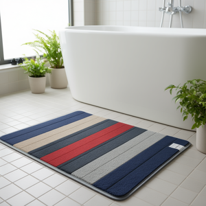 50x80 CM <b>Micro</b> Stripe Bath Mat Soft Anti-Slip Absorbent Microfiber and Cotton Custom Logo for Home Hotel Bathroom - Product Image 3