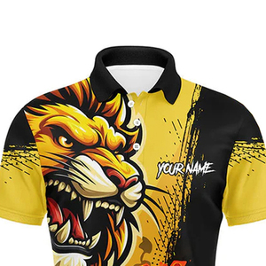 Polo à manches courtes personnalisé pour homme avec imprimé Lion Darts Board, maillot de sport imprimé numériquement - Product Image 4
