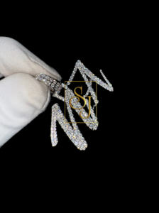 Trendy 14K White Solid Gold Minimalist Custom <b>Letter</b> Name Necklace with VVS Moissanite Diamond Chain Fine Pendants & <b>Charms</b> Gift - Product Image 5