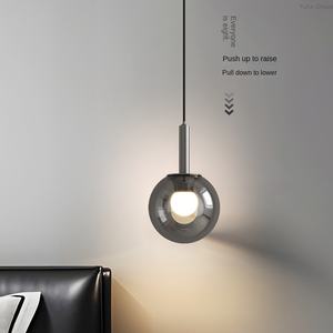 Lámpara de Araña Ovalada de Vidrio Minimalista Italiana, Lámpara Colgante de Lujo para Restaurante con Altura Ajustable y Luz LED - Product Image 4