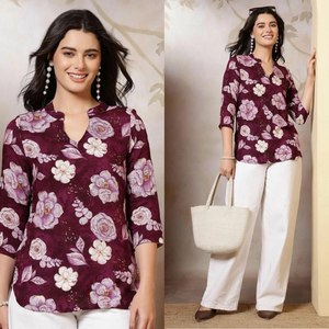 Kurti de fête chic en résille, coupe courte, avec un magnifique col, idéal pour toutes les saisons, tenue de bureau et quotidienne SIE 2026 - Product Image 1