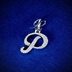 Iced Out VVS Moissanite <b>Initial</b> Letter P <b>Pendant</b> with Number Clasp 925 Sterling <b>Silver</b> Hip Hop Custom Jewelry Gift - Product Image 6