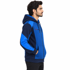 Sudadera con capucha y cremallera para hombre, personalizada, con cremallera completa, material de forro polar ligero, textura suave, ajuste cómodo, uso diario, OEM - Product Image 4