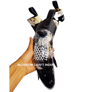 Cuerno de Búfalo Natural Hecho a Mano con Soporte de Hierro, Estilo Ecológico, Técnica de Pulido Ecológica para Uso en Todas las Estaciones - Product Image 1