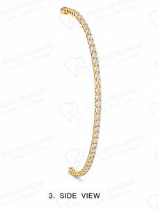 Collar de tenis de diamantes de laboratorio redondos premium, hecho a mano con engaste de cuatro puntas, simétrico y flexible, para ocasiones nupciales, joyería fina de lujo. - Product Image 6