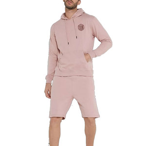 Men Pullover Hoodie Short <b>Sets</b> Custom Design Printed OEM Service Available Hoodie Short <b>Sets</b> With Custom Logo - Product Image 1