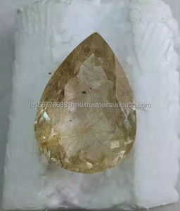 Piedra preciosa de cristal natural con corte de corazón facetado de cuarzo rutilo dorado para collar fabricación al por mayor piedra de tamaño de anillo personalizado - Product Image 3