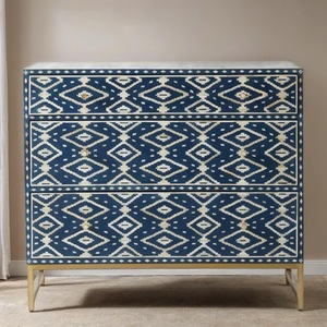 ILAHI's Bone Inlay <b>Drawer</b> Modern Design Agate Detailing <b>Storage</b> Portable Home Furniture - Product Image 1