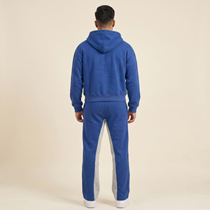 Sudadera con capucha de hombre con cremallera, de tejido grueso, con efecto desgastado, parche bordado vintage, lavado ácido y pedrería, de fabricante a medida. - Product Image 6