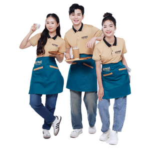 Uniforme de Trabajo de Alta Calidad para Personal, Conjunto de Camiseta Polo y Delantal, Poliéster Tejido, Personalizable, Ropa de Trabajo para Cafetería y Restaurante - Product Image 1