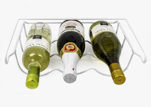 Porte-bouteilles décoratif en métal blanc de style nordique à fixer sous étagère, étagère de rangement en fer pour cuisine et bar modernes, utilisation OEM - Product Image 4