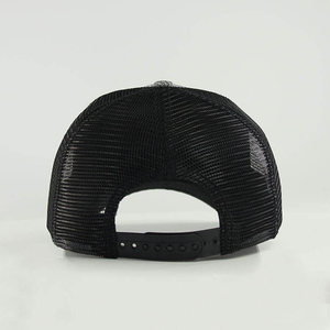 Gorra Trucker Unisex de Malla, 6 Paneles, Ajustable, Color Gris Sólido/Negro, Transpirable, Casual, para Primavera/Verano - Product Image 4