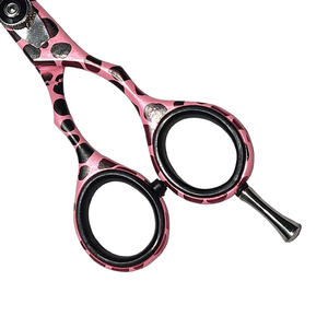 Ciseaux de coiffure professionnels personnalisés avec logo, 5,5 pouces, en acier inoxydable, légers, motif rose, lame tranchante, ciseaux de salon OEM - Product Image 4