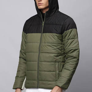 <b>Men</b> Hooded Quilted Bubble <b>Jacket</b> Waterproof 100% Polyester <b>Warm</b> Full Zip Lightweight Casual Winter Comfortable Regular Fit - Product Image 1