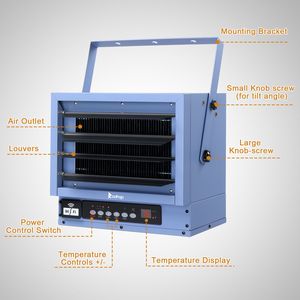 Riscaldatore Elettrico Intelligente WiFi da 5000W per Garage, Montaggio a Soffitto, 240 Volt, Cablato, con Ventilatore, Display Digitale - Product Image 4