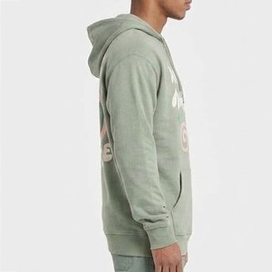 เสื้อฮู้ดผู้ชายพิมพ์ลาย Road To Nowhere พร้อมโลโก้สั่งทำยอดนิยม ผ้าฝ้ายสีเขียว เฟรนช์เทอร์รี่ สวมใส่สบายๆ ในฤดูใบไม้ร่วง - Product Image 3