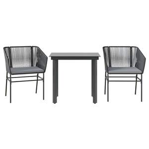 Conjunto de Comedor para Jardín en Gris Oscuro - Product Image 2