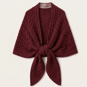 Chal de Punto Grueso de Imitación de Cachemira con Borlas para Otoño e Invierno, Estilo Étnico Europeo y Americano para Mujer - Product Image 1