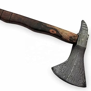 Hache à main artisanale en acier Damas avec manche en bois de rose pour le travail du bois, personnalisation OEM/ODM, 1 kg, garantie 1 mois - Product Image 1