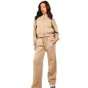 Venta al por Mayor de Conjuntos Deportivos de 2 Piezas para Mujer, Estilo Urbano, Personalizables, Cálidos para Invierno, Material Grueso - Product Image 1