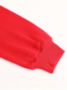 Vente Flash : Sweat à Capuche Zippé Rouge Personnalisé, Coupe Oversize, en Molleton Mélange Coton-Polyester 350 GSM, Impression Gonflée, Couleur Unie, Idéal pour l'Automne - Product Image 6
