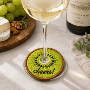 Custom Embroidered Fruit Wine Glass Marker Personalized Logo <b>Name</b> Tag Stemware Identifier Low MOQ Wholesale - Product Image 4