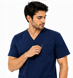 Nouveaux uniformes médicaux pour hommes, 2 pièces, style jogger, tissu extensible respirant, vêtements de travail pour médecins, vente en gros - Product Image 6