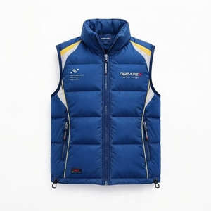 Chaqueta de Invierno Acolchada sin Mangas para Hombre, Color Azul, Cuello Alto, Marca ONEAPEX, Cierre Completo, Cálida y Casual, Ropa de Calle para Exteriores - Product Image 5