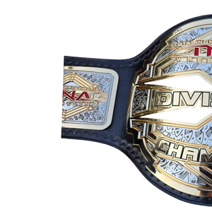 เข็มขัดแชมป์ TNA Division หนังสีดำ ดีไซน์ทองและเงิน คุณภาพพรีเมียม สำหรับแฟนๆ MMA - Product Image 3