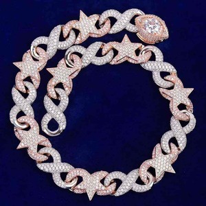 Cadena de Hip Hop con Diamantes de Moissanita, Joyería de Moda Contemporánea para Hombres y Mujeres, Ideal para Fiestas - Product Image 1