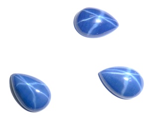 Zafiro Azul Estrella Pera 9x13 mm 6 Quilates Cabujón Pulido Creado en Laboratorio Efecto Estrella de 6 Rayos 4.5 mm de Altura para Fabricación de Joyas - Product Image 5