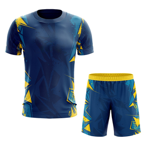Ensemble de vêtements de sport personnalisés en sublimation 100% polyester, maillot et short d'entraînement unisexe, respirant, séchage rapide, uniforme de football, OEM frontal - Product Image 1