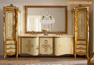 Classic Style Heavy Hand Carved <b>Tv</b> Unit with Storage Latest Pearl <b>White</b> Gold Luxury <b>TV</b> <b>Stand</b> High End Classic <b>TV</b> Unit Set - Product Image 6