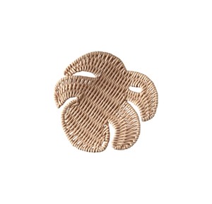Adorno de pared con forma de hoja de monstera para habitación infantil moderna, decoración de ratán para niños, material de mimbre ecológico, artesanía tropical. - Product Image 2