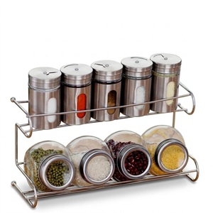 Organizador de especias de metal de 3 niveles para ahorrar espacio en la cocina, diseño moderno de alambre, soporte para frascos, botellas y almacenamiento en la despensa. - Product Image 6