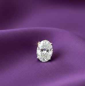 Pendientes ovalados de moissanita chapados en oro de 18 quilates, plata de ley 925, oro blanco o amarillo, elegante regalo de joyería - Product Image 6