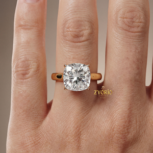 Anillo de Compromiso Solitario con Moissanita Corte Cojín de 2.65ct, Plata 925, Anillo Minimalista de Promesa para Boda y Fiesta - Product Image 4