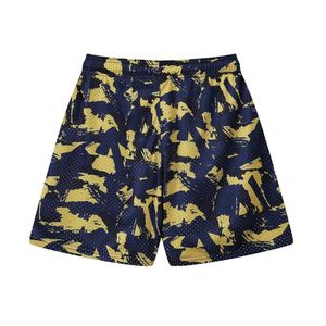 Shorts de course en mesh bleu marine à imprimé sublimation, séchage rapide, respirant, en polyester, pour la gym, l'entraînement et le streetwear - Product Image 2