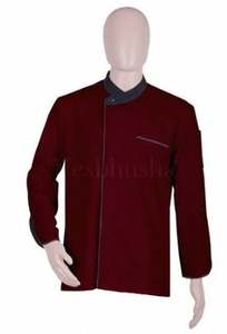 Chaqueta de Chef Unisex de Algodón con Estampado por Transferencia Térmica y Cierre de Botones de Manga Corta, con Detección de Agujas, para Uniforme de Cocina de Restaurante - Product Image 4