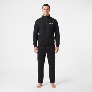 Ensemble de survêtement décontracté pour homme, demi-zip, 2 pièces, idéal pour le fitness et le jogging, qualité supérieure, vente en gros personnalisée - Product Image 5