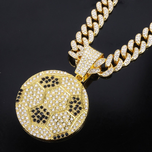 Moissanite Diamond Pendant 925 Silver Gold Plated <b>Chain</b> Necklace <b>Iced</b> <b>Out</b> Soccer Ball Charm Hip Hop Jewelry Set Luxury Gift - Product Image 3
