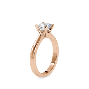 Princess Cut VVS1 Moissanite Diamond Rose Color Tapered Solitaire Fine Jewelry 925 <b>Sterling</b> <b>Silver</b> <b>Engagement</b> <b>Ring</b> - Product Image 4