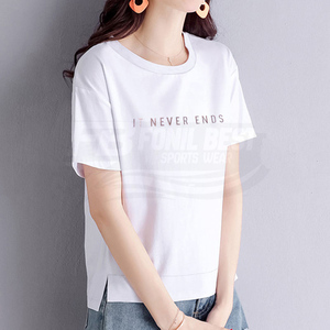 Camiseta Casual de Hip Hop para Mujer, Personalizada, Holgada, 100% Algodón Tejido, Anti-Pilling, Ecológica, Transpirable, 180g, con Logotipo Estampado - Product Image 4