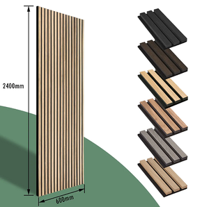 Panneaux muraux acoustiques naturels en bois massif MDF 100% fibre de polyester insonorisants pour salle de sport, centre commercial, salon, chambre à coucher – Vente directe usine - Product Image 3
