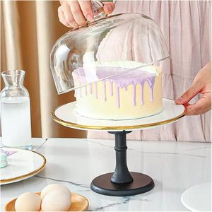 Rotating Ceramic <b>Cake</b> <b>Stand</b> with High Base Birthday <b>Cake</b> Display Tray Dessert Confectionery Serving <b>Stand</b> for Party Wedding - Product Image 2