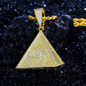 Moissanite Pyramid Pendant - Handmade Luxury Statement Jewelry, 925 Silver Pyramid Pendant, Hip Hop Diamond Silver Pendant - Product Image 3