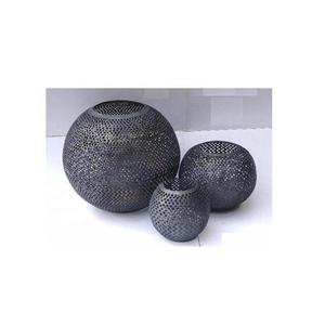 Aluminium <b>Ball</b> Shape Votive With Hand Cut Patterns in Antique Grey Finish Other Finishes Available <b>Candle</b> Holder Home Decor - Product Image 2