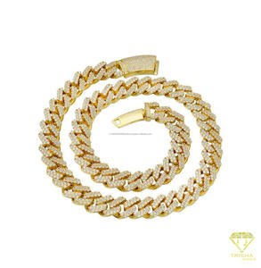 Collier chaîne cubaine en argent sterling 925 avec diamants Moissanite, bijoux de luxe Hip Hop, chaîne Iced Out pour hommes et femmes, vente en gros - Product Image 3